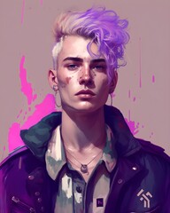 High Fashion Portrait Sketch, Generative AI