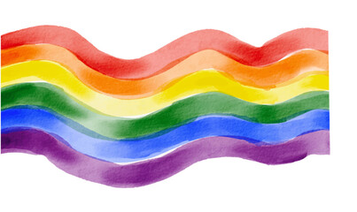 Rainbow  flag watercolor brush background.LGBT  Pride month texture concept. Vector illustration