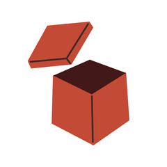 Empty red box, An open empty gift box 