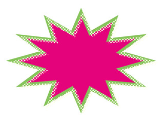 水玉ドット柄の影付きジグザクなふきだし