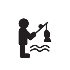 People Angling Fish Icon