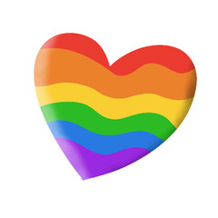 Pride month. Rainbow heart and victory hand with rainbow bracelet. LGBTQ flag Png resources