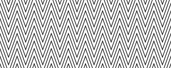 Zig zag seamless pattern. Black and white chevron ornament background. Repeating herringbone texture with diagonal lines. Textile design swatch. Vector illustration