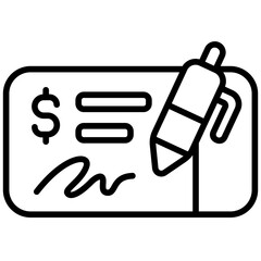 cheque outline icon