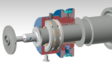 thrust bearing turbine 3D illustration