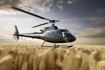 helicopter in action