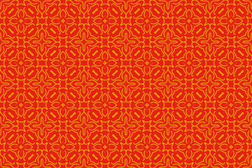 Beautiful wrapping paper in seamless pattern design isolated on red background. 