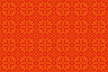 Chinese seamless pattern texture background. Seamless floral lines pattern background in asian oriental style. Geometric creative abstract red and gold pattern background print. 