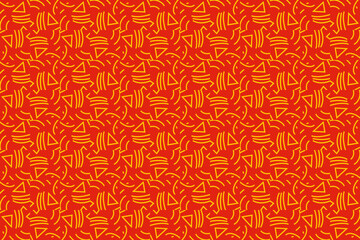 Chinese seamless pattern texture background. Seamless floral lines pattern background in asian oriental style. Geometric creative abstract red and gold pattern background print. 