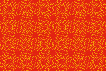 Seamless traditional pattern in red and gold color.