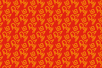 Seamless traditional pattern in red and gold color.