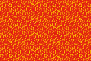 Seamless traditional pattern in red and gold color.
