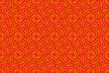 Seamless traditional pattern in red and gold color.