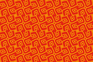 Seamless traditional pattern in red and gold color.