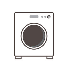 シンプルなドラム式洗濯機　イラスト素材　アイコン
