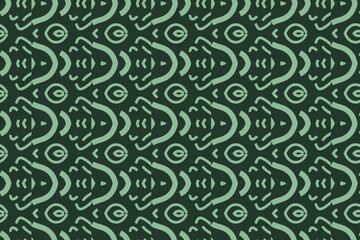 Green color vector in seamless style. Beautiful Pattern for fabric, wrapping paper, and backdrop.
