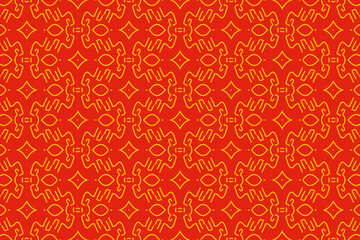 A red and orange pattern in seamless design vector illustration.  Suitable for various design projects, such as backgrounds, textiles, and digital artwork.
