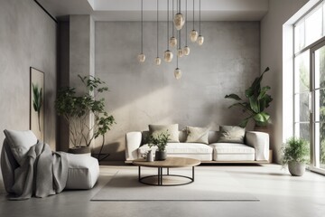 Modern minimalist interior design for homes. Generative AI