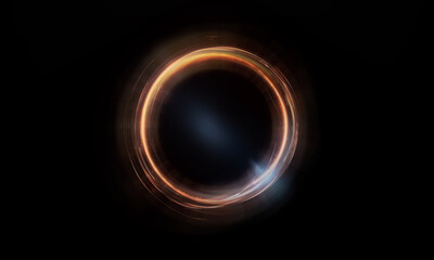 Glow swirl light effect. Circular lens flare. Abstract rotational lines on transparent background	