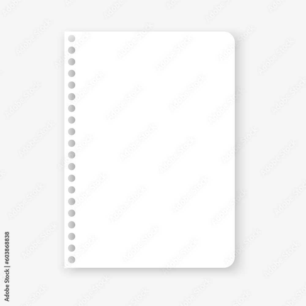 Poster blank realistic spiral notepad notebook isolated. vector illustration.