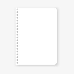 blank realistic spiral notepad notebook isolated. Vector illustration.