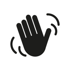 Hand wave waving hi or hello vector icon. Vector illustration.