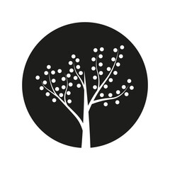 tree colored dots on green background for decorative design. Summer background. Vector illustration.