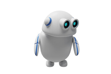 Cute Conversational copilot AI Character, 3d rendering