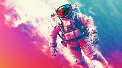Psychedelic Astral Soar: A Vibrant Journey of Saluting Space Exploration