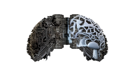  brain combined half merging with technology