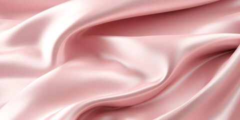 Obraz premium Baby pink silk satin background, elegant wavy fold by generative AI tools