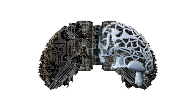  brain combined half merging with technology