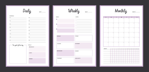3 set Daily and Weekly and Monthly Planner.