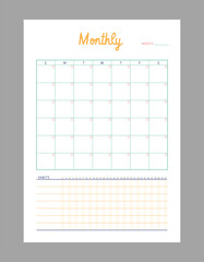 monthly planner. 