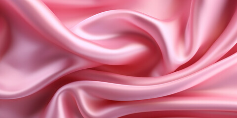 Baker miller pink silk satin background, elegant wavy fold by generative AI tools