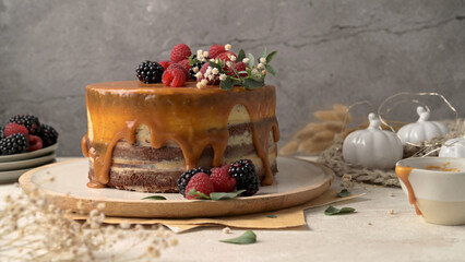 Delicious caramel cake