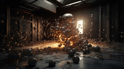 3D renders dimensional effects background