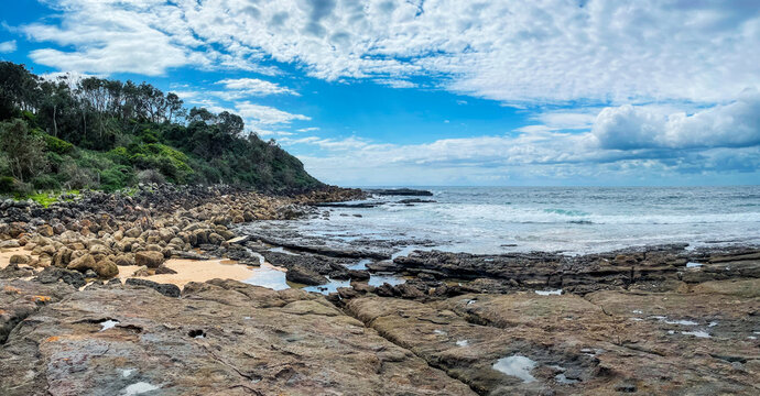 Panorama at Crookhaven Heads close to Culburra Beach in Shoalhaven Bight, NSW, Australia.