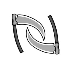 Two scythes that from the letter N. Vector illustration. Suitable for logo or symbol