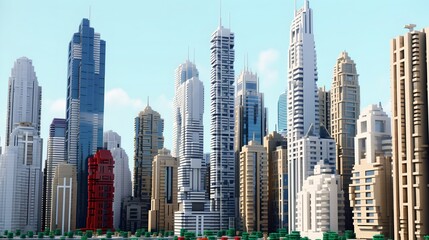 Сity with skyscrapers, generative AI