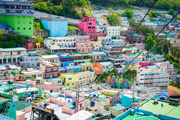 韓国　釜山　甘川文化村の風景