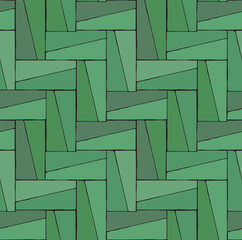 Illustration of moroccan blue mosaic tiles in doodle style. Seamless vector illustration.