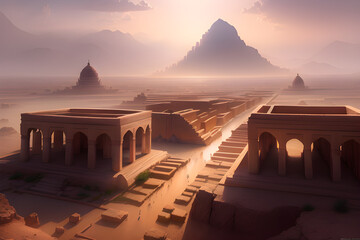Ancient city landscape, orient - Generative AI