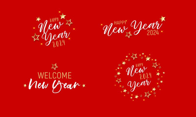 New Year 2024 decoration cards
