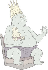 King monster with funny prince baby