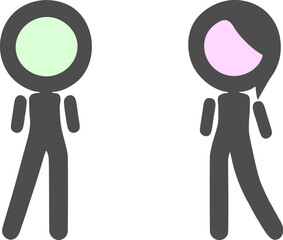 Boy and girl set symbols