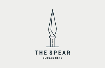 Spear logo vector design template line style .