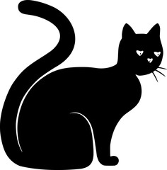 Feline black cat draw