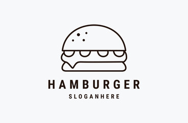 lines fast food hamburger logo design vector icon symbol illustration