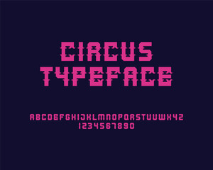 The Circus Typeface font set design in vector format